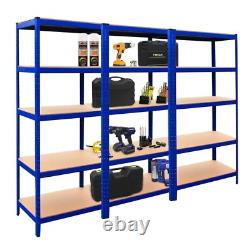 3 Racking Shelving Bays 5Tier Garage Unit Storage Racks Heavy Duty Steel Shelves