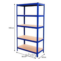 3 Racking Shelving Bays 5Tier Garage Unit Storage Racks Heavy Duty Steel Shelves