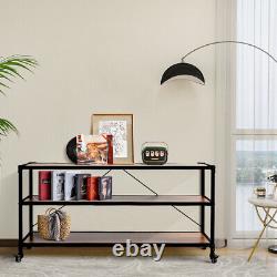 3 Tier Heavy Duty Mobile Bookcase Shelf Display Storage Shelving Unit Stand NEW