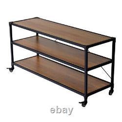 3 Tier Heavy Duty Mobile Bookcase Shelf Display Storage Shelving Unit Stand NEW