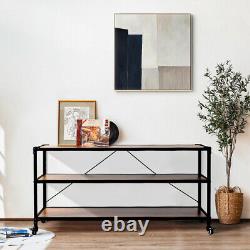 3 Tier Heavy Duty Mobile Bookcase Shelf Display Storage Shelving Unit Stand NEW