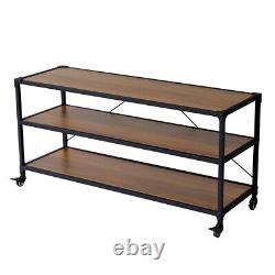 3 Tier Heavy Duty Mobile Bookcase Shelf Display Storage Shelving Unit Stand NEW