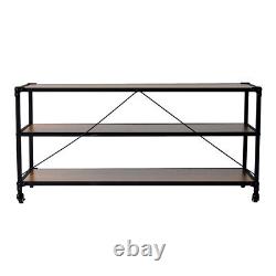 3 Tier Heavy Duty Mobile Bookcase Shelf Display Storage Shelving Unit Stand NEW