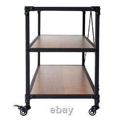 3 Tier Heavy Duty Mobile Bookcase Shelf Display Storage Shelving Unit Stand NEW