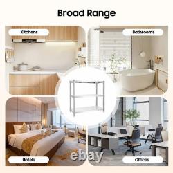 3-Tier Stainless Steel Kitchen Shelf Adjustable Heavy Duty Commercial Worktable