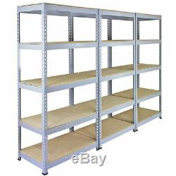 3 x Garage Shelves Shelving Unit Racking Boltless Heavy Duty Storage Shelf
