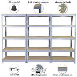 3 x Garage Shelves Shelving Unit Racking Boltless Heavy Duty Storage Shelf