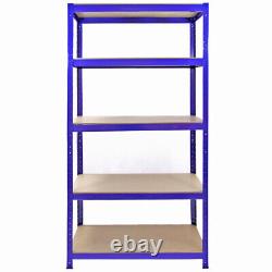 3 x Garage Shelves Shelving Unit Racking Boltless Heavy Duty Storage Shelf Blue