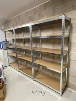 3 x Metal Racking Bays Freestanding/Garage Shelving/Heavy Duty Storage Rack