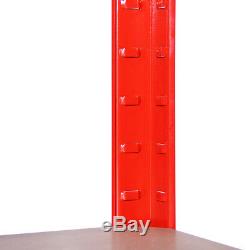 3 x Red Metal Garage Shelves Shelving Heavy Duty Racking Storage 180x120x45cm