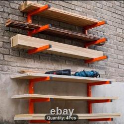 4PCS Garage Shed Folding Storage Shelving Wall Mounted Heavy Duty Shelves Rack