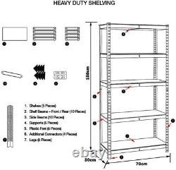4X (1500 x 750 x 300)mm heavy duty boltless metal steel shelving shelves storage