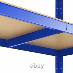 4X-(150 x 70 x 30 cm) 5 tier heavy duty boltless shelve unit Industrial BLUE