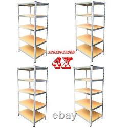 4X 5Tier Racking Shelf Heavy Duty Garage Shelving Storage Shelves 180x90x40cm ES