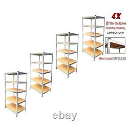 4X 5Tier Racking Shelf Heavy Duty Garage Shelving Storage Shelves 180x90x40cm ES