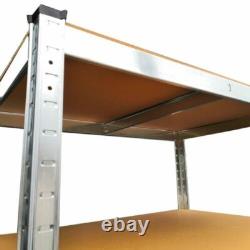 4X 5 Tier (180cm x 90cm x 30cm) Heavy Duty Metal Galvanised Shelving Rack UKDC