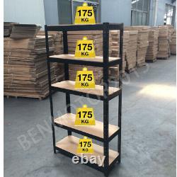 4X Garage Shed 5 Tier Racking Storage Shelving Units Boltless Heavy Duty Shelves
