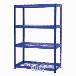 4X Heavy Duty Shelving 400KG UDL Mesh Shelves 4 Levels H180xW120xD60cm S247