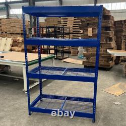 4X Heavy Duty Shelving 400KG UDL Mesh Shelves 4 Levels H180xW120xD60cm S247