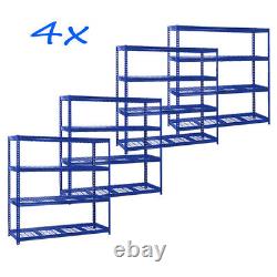 4X Heavy Duty Shelving Racking Mesh Shelves 4 Levels 180cm x 180cm x 60cm S247