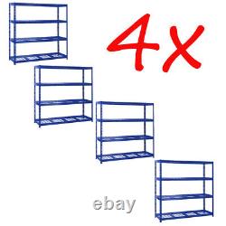 4X Heavy Duty Shelving Racking Mesh Shelves 4 Levels 180cm x 180cm x 60cm S247