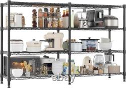 4/5/6 Tier Metal Storage Rack Shelving Wire Shelf Garage Kitchen Office Unit UK