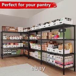 4/5/6 Tier Metal Storage Rack Shelving Wire Shelf Garage Kitchen Office Unit UK