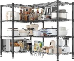 4/5/6 Tier Metal Storage Rack Shelving Wire Shelf Garage Kitchen Office Unit UK
