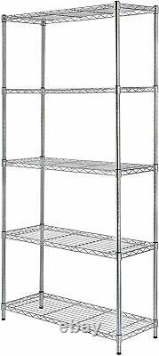 4/5 Tier Chrome Metal Storage Rack/Shelving Wire Shelf Kitchen/Office Unit Stand
