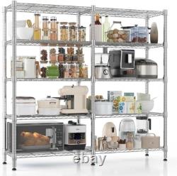 4/5 Tier Heavy Duty Adjustable Wire Shelving Units Shelf Garage Storage Racking