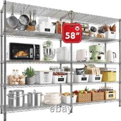 4/5 Tier Heavy Duty Adjustable Wire Shelving Units Shelf Garage Storage Racking