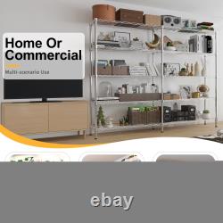 4-5 Tier Heavy Duty Metal Shelving Unit, Double Row Adjustable Storage Rack