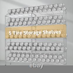 4-5 Tier Heavy Duty Metal Shelving Unit, Double Row Adjustable Storage Rack