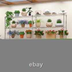 4-5 Tier Heavy Duty Metal Shelving Unit, Double Row Adjustable Storage Rack