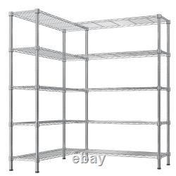 4-5 Tier Heavy Duty Metal Shelving Unit, Double Row Adjustable Storage Rack