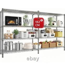 4/5 Tier Heavy Duty Metal Storage Rack Shelving Wire Shelf Kitchen Office Garage