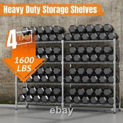 4/5 Tier Heavy Duty Metal Storage Rack Shelving Wire Shelf Kitchen Office Garage