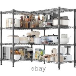 4/5 Tier Heavy Duty Wire Shelving Units Adjustable Metal Storage Rack Shelves UK