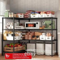 4/5 Tier Heavy Duty Wire Shelving Units Adjustable Metal Storage Rack Shelves UK