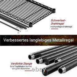 4/5 Tier Heavy Duty Wire Shelving Units Adjustable Metal Storage Rack Shelves UK