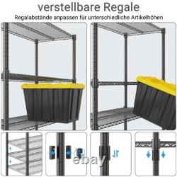 4/5 Tier Metal Storage Rack with Wheels Heavy Duty Adjustable Wire Shelving Unit