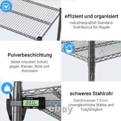 4/5 Tier Metal Storage Rack with Wheels Heavy Duty Adjustable Wire Shelving Unit