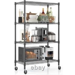 4/5 Tier Wire Shelving Units with Wheels Metal Storage Rack Standing Storage Shelf