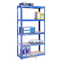 4 Bays 5 Tier Blue Metal Garage Shelves Heavy Duty Shelving Unit Racking Storage