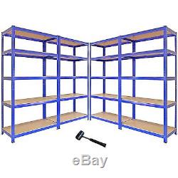 4 Garage Shelving Units Storage Heavy Duty Metal Racking Shelves 5 Tier Bays