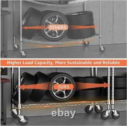 4-Shelf Heavy Duty Storage Unit Chrome Adjustable Shelves 636kg Capacity