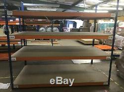 4 Shelf Heavy Duty Warehouse Garage Stock Room Racking L240xW120xH184-222cm BIN