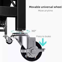 4 Tier Heavy Duty Foldable Metal Rack Storage Shelving Unit With Wheel Home