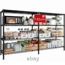 4 Tier Heavy Duty Metal Storage Rack Shelving Wire Shelf Kitchen Office Unit UK