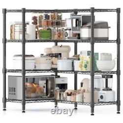 4 Tier Heavy Duty Metal Storage Rack Shelving Wire Shelf Kitchen Office Unit UK